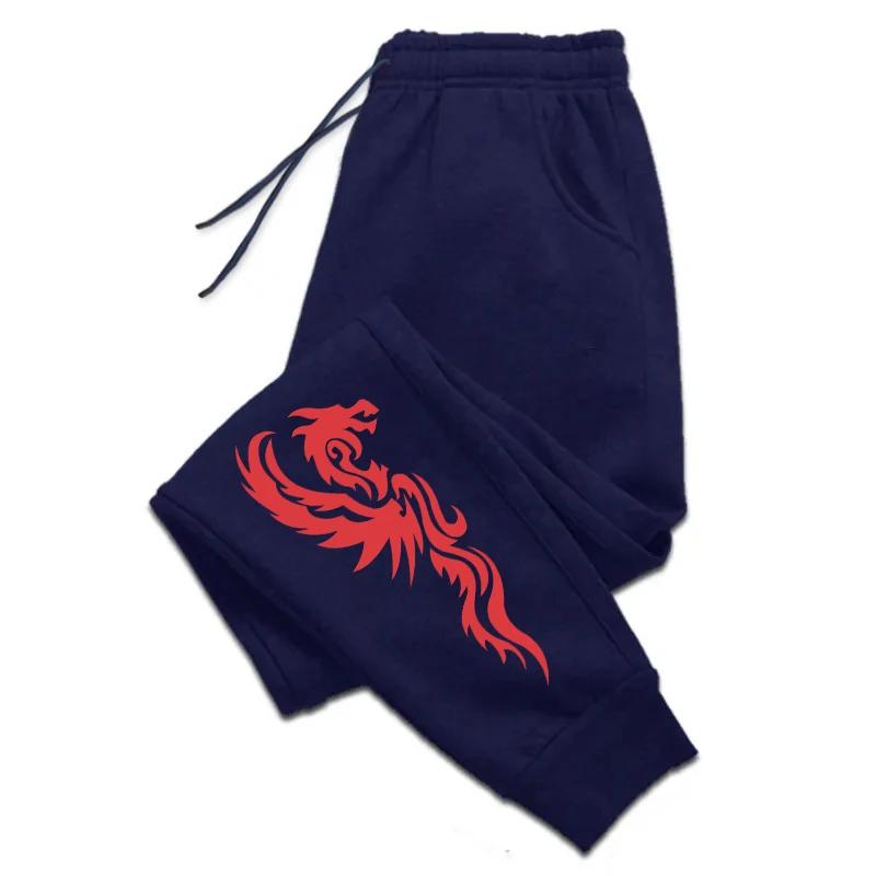 Arrival Men's Sweatpants High Quality All Season Daily Casual Sports Jogger Pants Gym Male Phoenix Printed Trousers