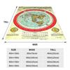 Soft Durable Blanket Camping Gleason 1892 Flat Earth Map Throw Blanket Nature Flannel Bedspread Bedroom Graphic Sofa Bed Cover