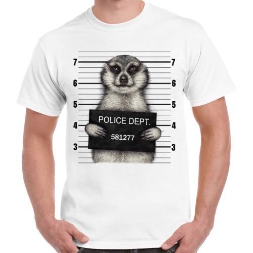 Meerkat Mugshot Funny Gang Cool Gift Vintage Retro T Shirt 2308