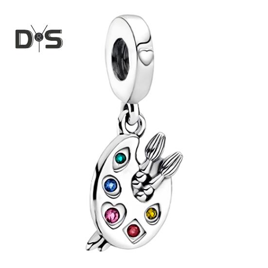 

Палитра художника с кистями подвеска подвеска для сумки стразы декор браслет ожерелье DIY кулон ювелирные изделия аксессуар брелок кулон A