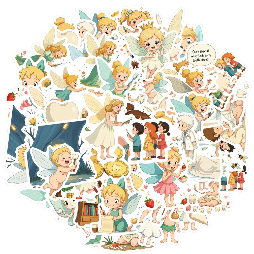 35pcs-50pcs Cartoon Stickers Lovely Fairy DIY Stickers Stickers For DIY Phone Guitar Laptop Notebook Guitar
