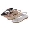 2024 New Fashion Sandals Bohemian Ethnic Flower Rhinestone Comfortable Versatile Open-toed Women's Shoes