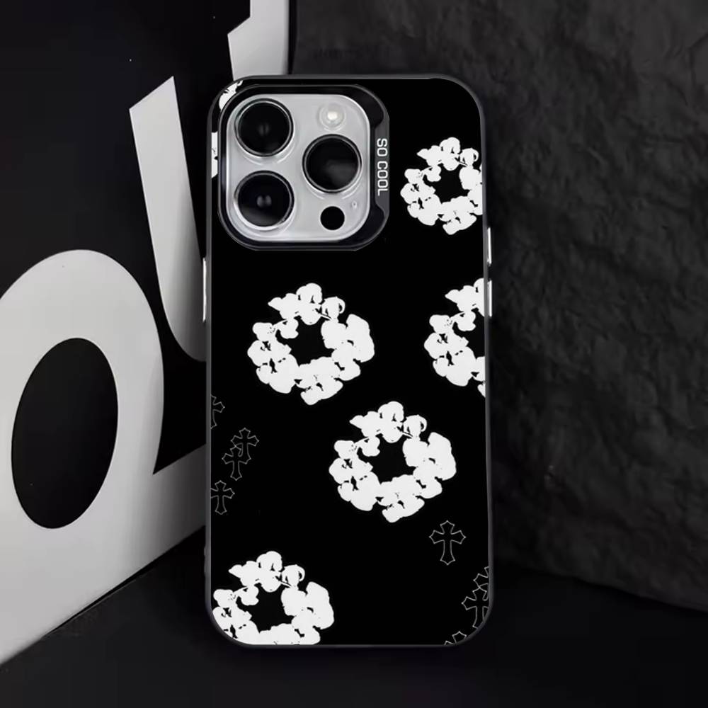 Flower D-Denims T-Tears Phone Case For iPhone 17,16,15,14,13,12,11,Pro,Max,Plus,E,Air,Mini Black Tpu Cover