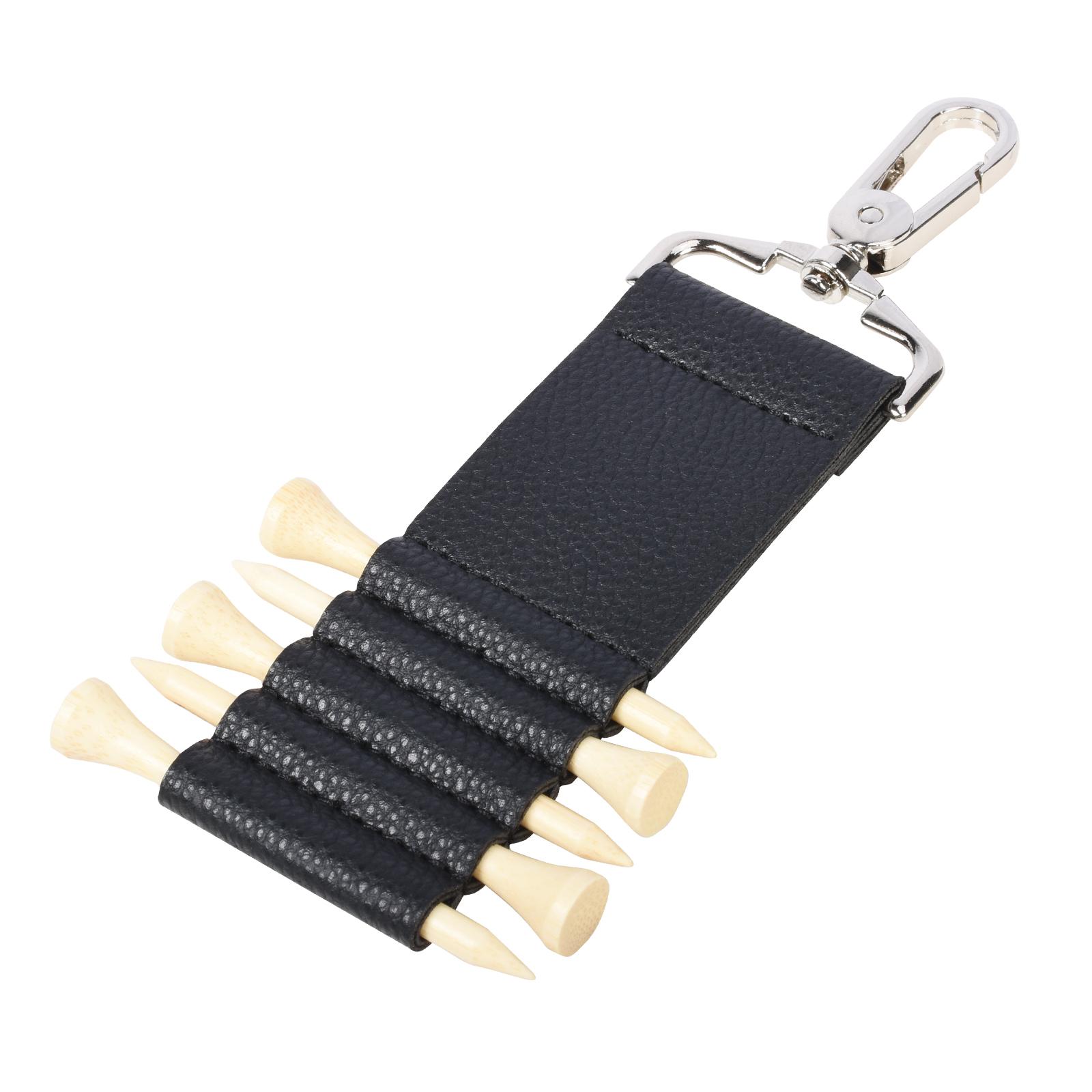 

Portable PU Leather Golf Tee Holder Quick Access Anti-Loss Clip for Outdoor Sports Durable Golf Accessories чёрный