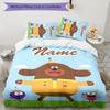 3pcs Hey Duggee3 Cover Set - Personalized Name, HD Printed Bedding with 1 Cover and 2 Pillowcases - Perfect for Home Decor, Easy Care