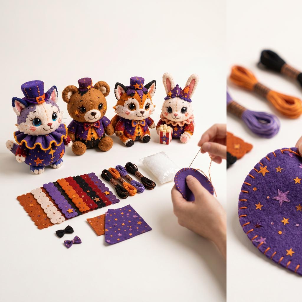 Halloween Animal Patchwork Set for DIY Sewing Kit