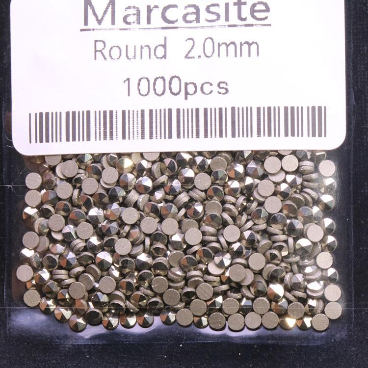 

Natural Thai Silver Jewelry with Round Marcasite and Chalcopyrite Inlaid Pyrite, 0.8-2.0mm Loose Stone. 1.6mm - 1000 pcs