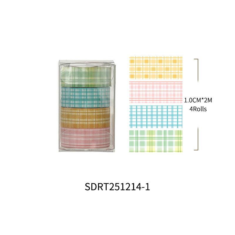 

Decorative Plaid Tape Hand-Tearable Washi Tape Roll Grid Stickers Versatile Diy Washi Tape For Craft Projects Planners Calendars