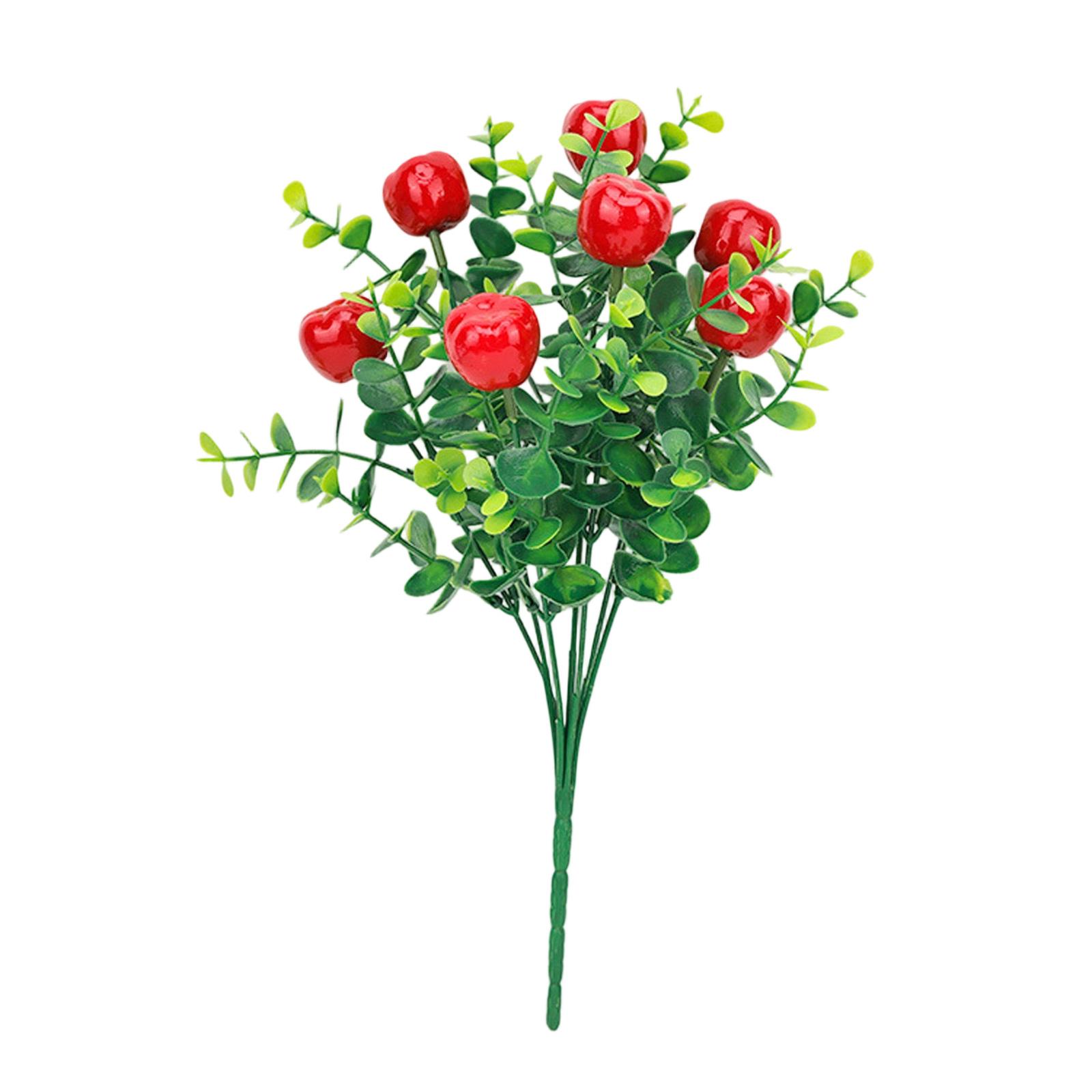 

5pcs Artificial Strawberry Stems 10 6 Inch Faux Branches Strawberry Picks for Home Kitchen Party Decor One Size