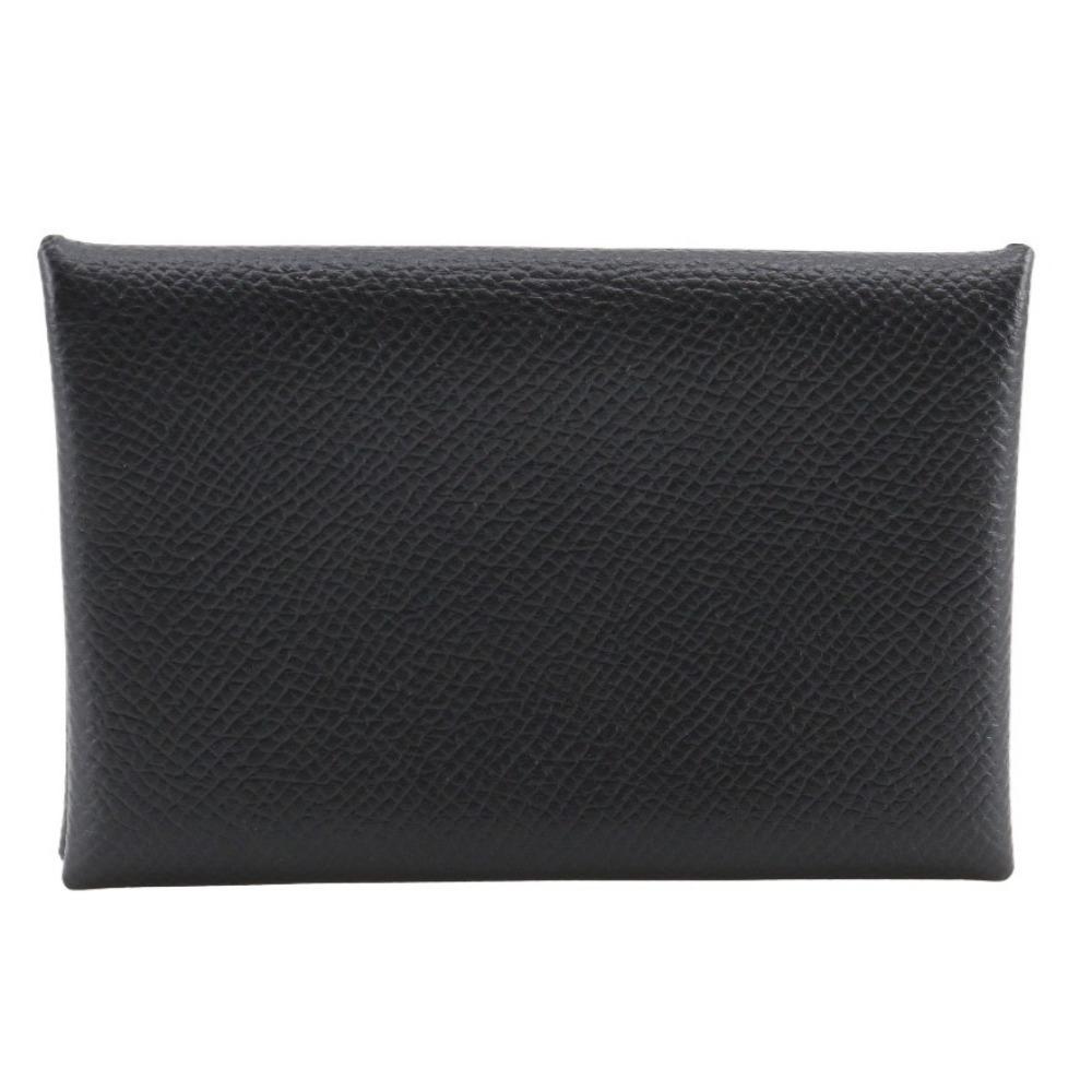 

HERMES Calvi Card Case black Epsom unisex Used
