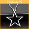 Chic 36x33mm Silver Star Shape Pendant Necklace With High-quality Electroplating Finish