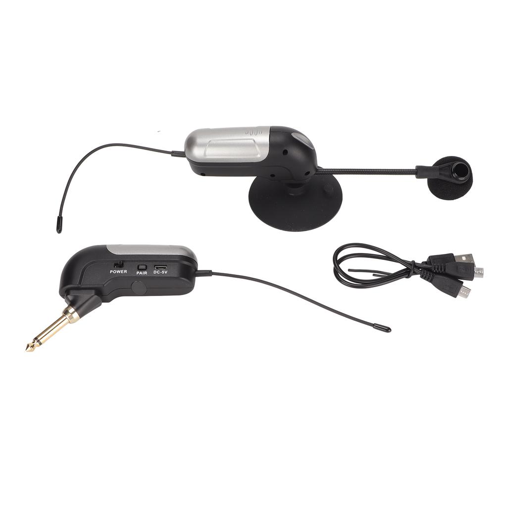 Wireless Instrument Microphone Shockproof 360 degrees  Gooseneck UHF Mic Transmitter Receiver for Guitar