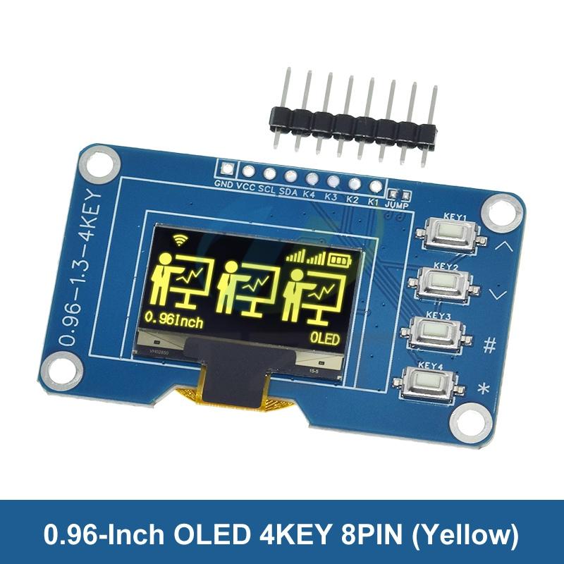 TZT 0.96/1.3 inch I2C OLED Display Driver SH1116/SH1315 with 1x4/4x4 keyboard Display Module screen module