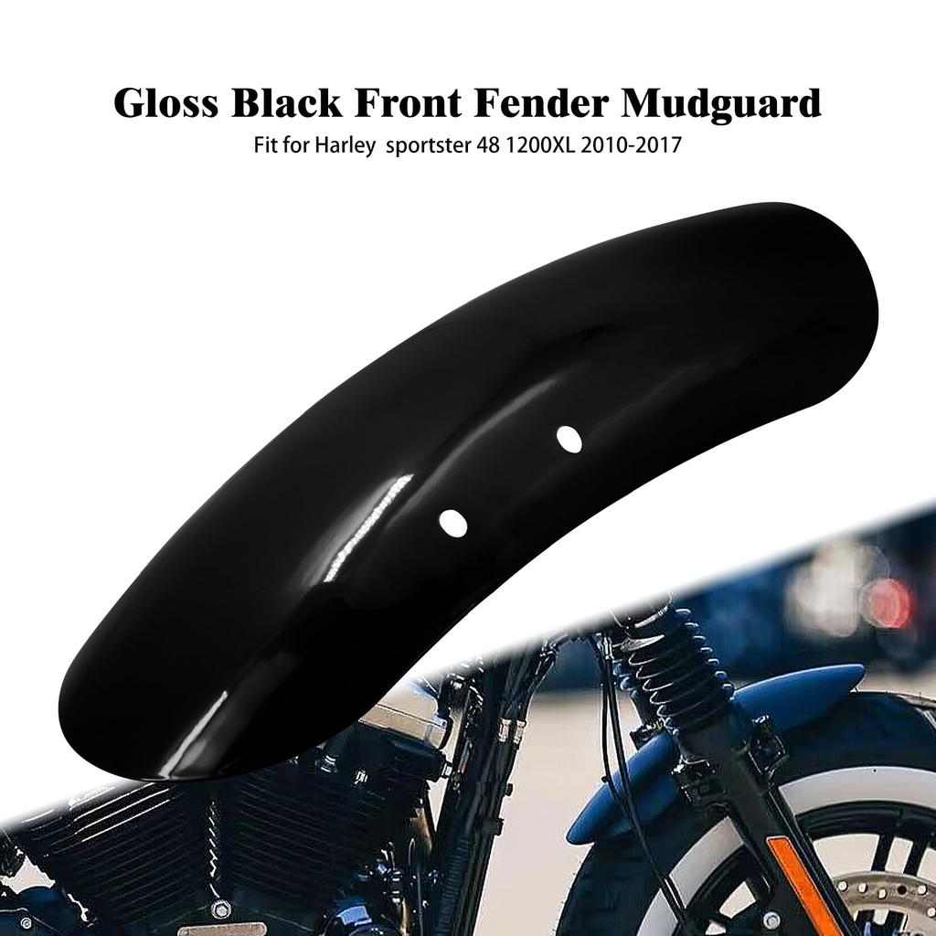 HCmotorku Motorcycle Front Fender Mudguard, Steel, for Harley-Davidson Sportster Forty Eight 48 XL1200X 1200x 2010-2022, Gloss Black