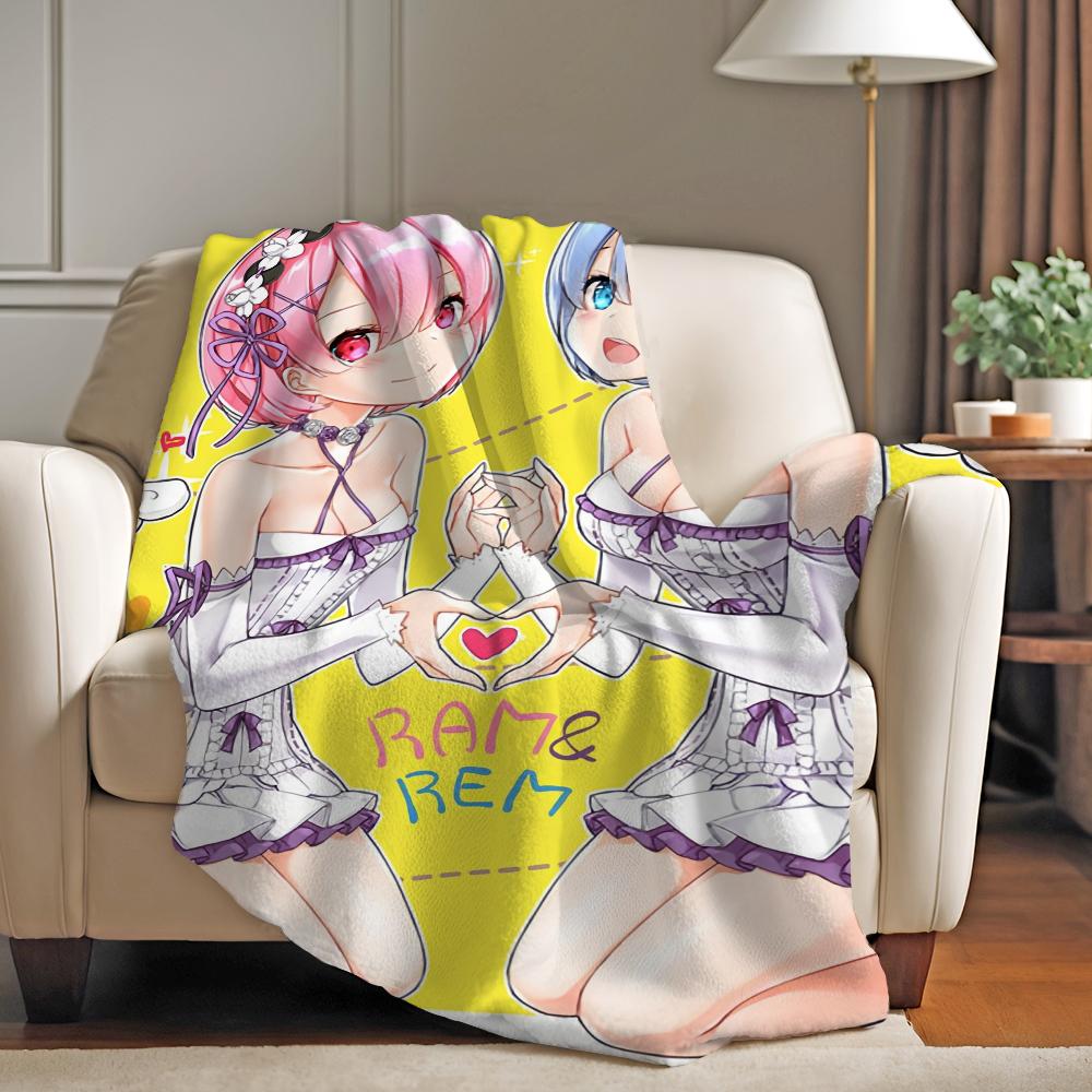 ReZero Starting Life in Another World Blanket Warm Soft Suitable For Bedroom Sofa Bed Living Room Office Travel Camping Gifts