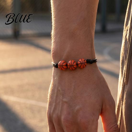 Black Cord Sports Bracelet 4 Pcs Balls Braided Rope Bracelets Adjustable String Bracelet Handmade Woven Team Jewelry Gifts for Men Women Simple