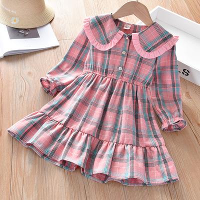 Girls Fall Preppy Princess Dress Chic Long Sleeve Children Clothing Autumn Party Wear Elegant Kids Dresses