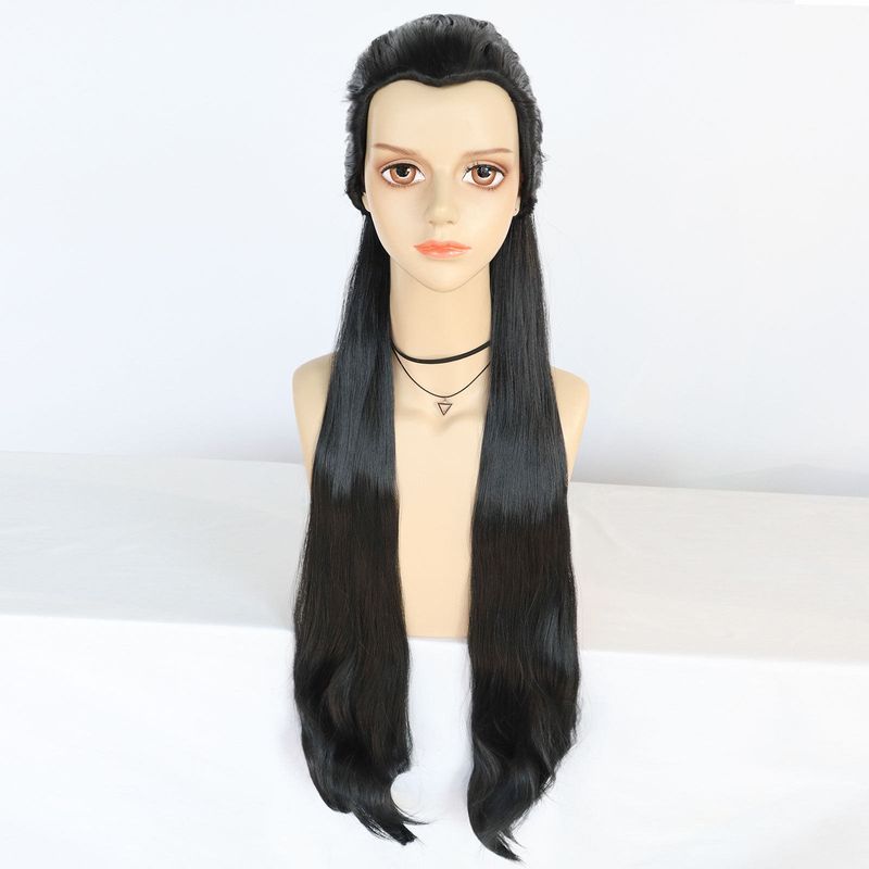 Убийца демонов: Клинок, рассекающий демонов, Шестой Высший Демон Даки Косплей Костюм Незуко Бабочка Ниндзя Косплей Наряд Сценический Костюм Костюм для Выступления Fallen Princess Wig [Black] XL