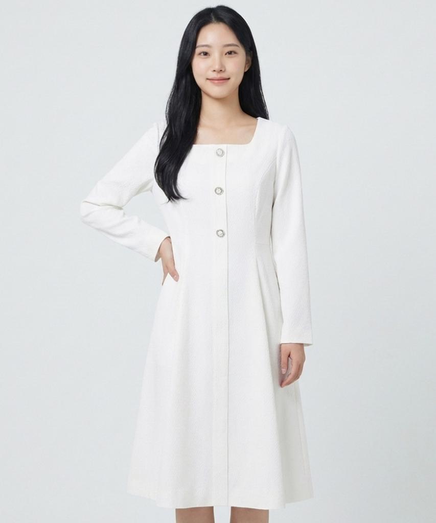 ECOLEDEPARIS Button-Point Belted Dress_Rb32Woae07A