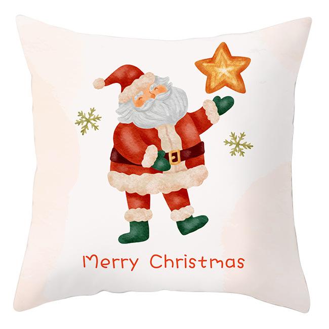 Cross-border Wholesale Christmas Pillow Covers Printed Holiday Sofa Car Pillow Waist Back Cushion Cover