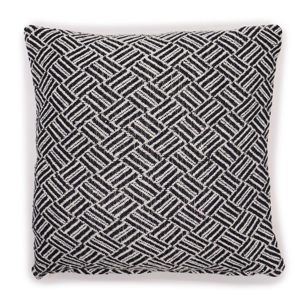 Cushion Cover Cotton Criss-Cross Black 40x40 cm
