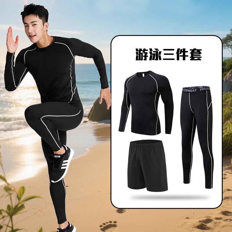 Herren Badehose Neoprenanzug Anzug Sonnenschutz Langarm Hose Ganzkörper Quallenanzug Schwimmen Surfen Schnorcheln Geteilter Badeanzug