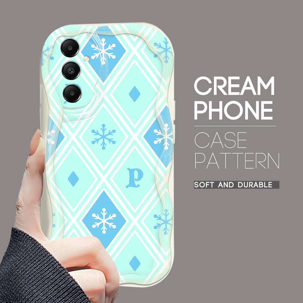 

Милый мультяшный узор, кремовая текстура, мягкий силиконовый чехол с волнистыми краями, чехол для телефона Samsung Samsung S24 FE белый