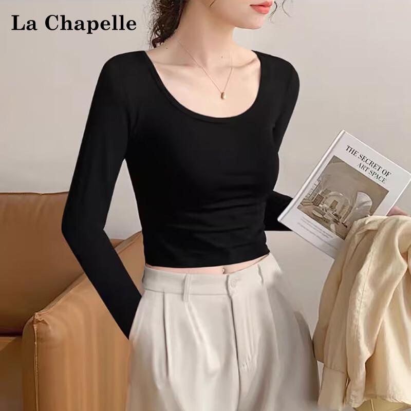 La Chapelle Women s Slim Fit Long Sleeve Crop Tee S