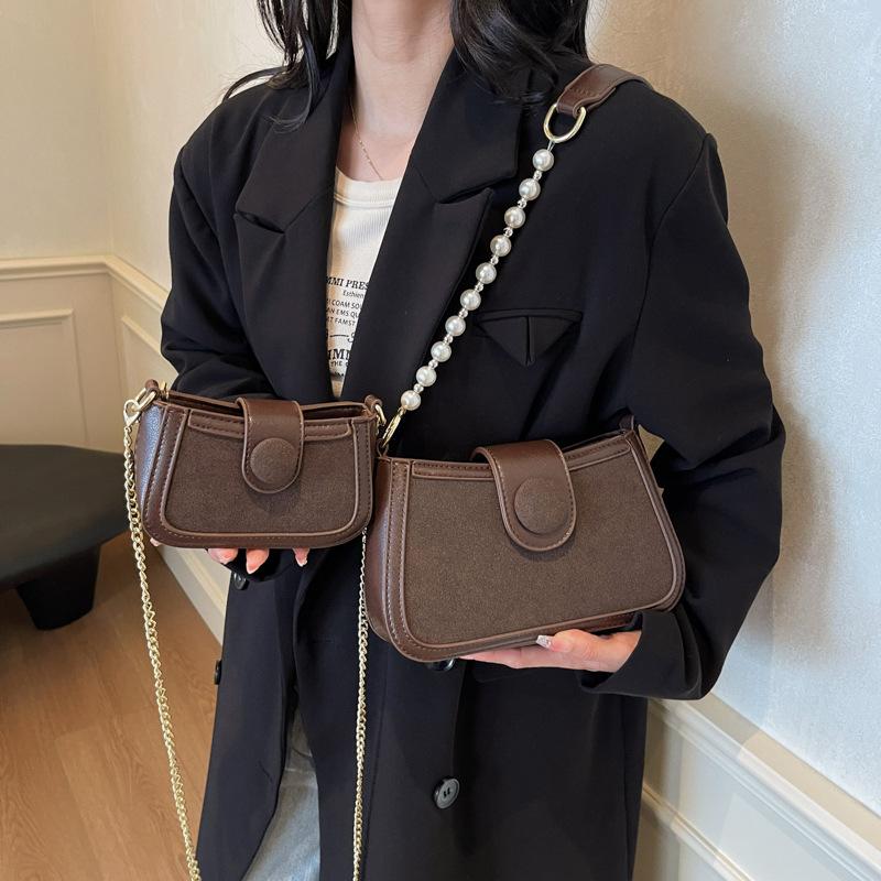 2025 autumn bag women's new sense small bag fashion pearl portable shoulder messenger bag underarm bag women's bag