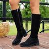 Wind leopardenmuster hohe stiefel damen herbst und winter große größe aber knielang modische stiefel