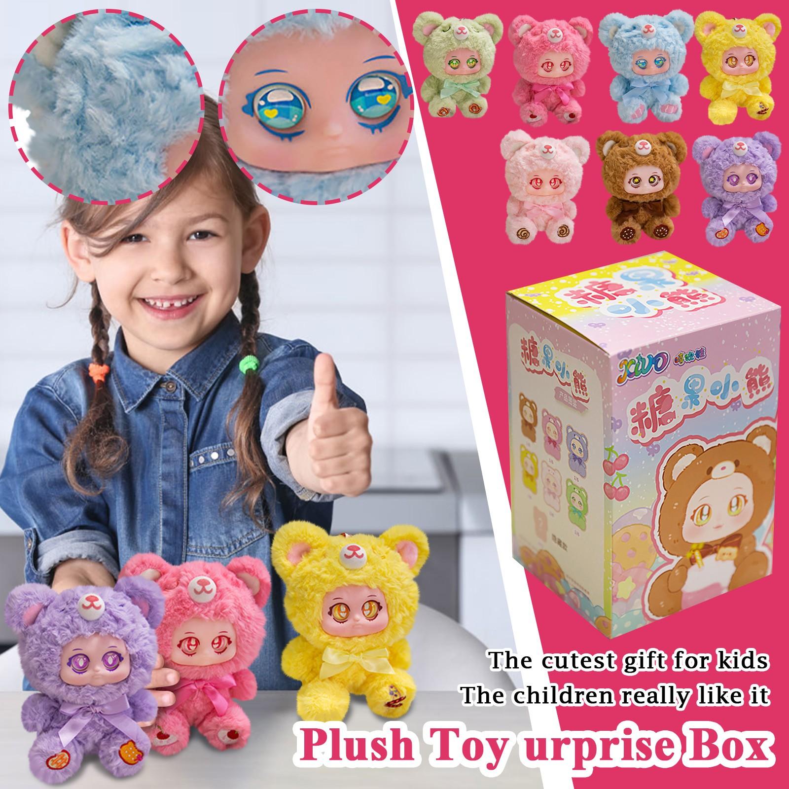 

Плюшевая игрушка Мишка-конфета, Коробка-сюрприз с милым мягким животным, Милый подарок на день рождения для друзей и детей One Size