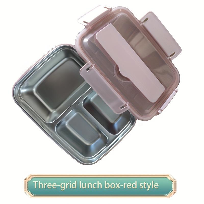 

Герметичный ланч-бокс из нержавеющей стали с 3/4 отделениями - прочный, легкоочищаемый контейнер для бенто для студентов и офисных работников розовый