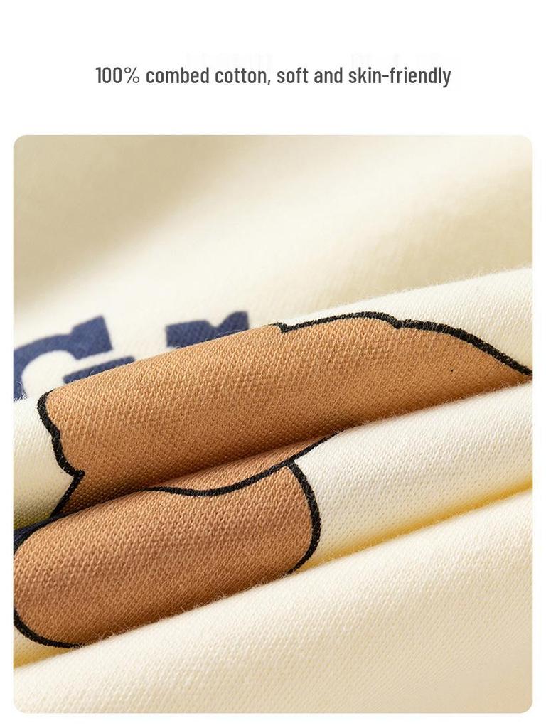 Barnens bomullssweatshirtset: Sportig och Modetrendig Långärmad Tvådelad för Småbarn - Vår och Höst