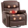 Reclining Relax Armchair with 8 Massage Points, Heating and Footrest, 87x97x100 Cm, Brown