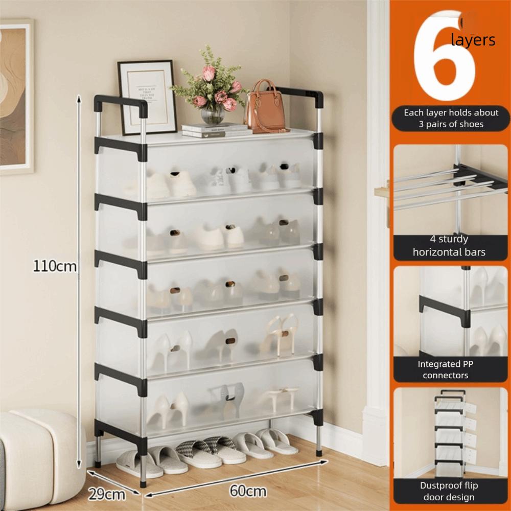 Dustproof Multi-tier Shoe Rack Sturdy Multifunction Shoe Storage Organizer Saving Space Storage Shelf