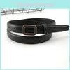 Black Simple Alloy Buckle Waist Belt For Men And Women Outdoor Decoration