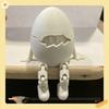 Cracked Egg Ornament With Movable Joints, Two Curious Eyes Peeking Out, Easter Decor for Living Room, Bookcase, Display Cabinet,