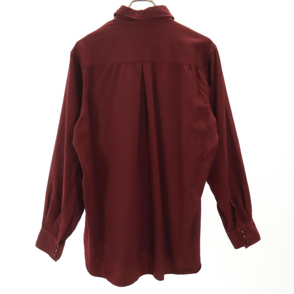 H BAR C 60s Wool Vintage Long Sleeve Shirt Wine-red Men's Used