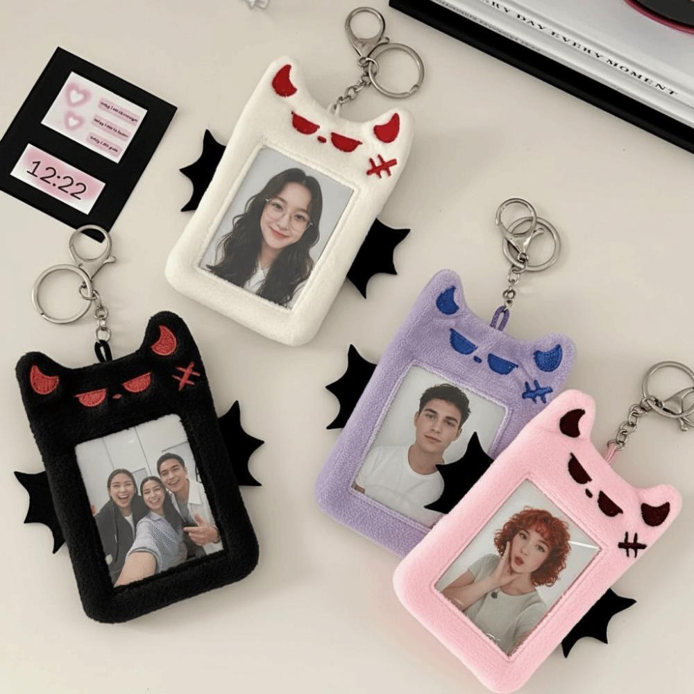 Bat Demon Cartoon Plush Photocard Holder Korean Style Photo Protective Case Student