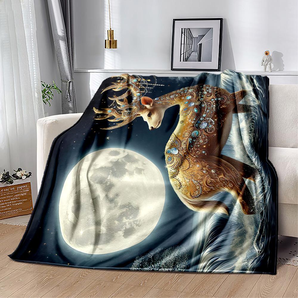 Deer Blanket Soft & Cozy Great for Office Livingroom Sofa All-Season Use Digital Print Perfect Gift for Relatives and Friends