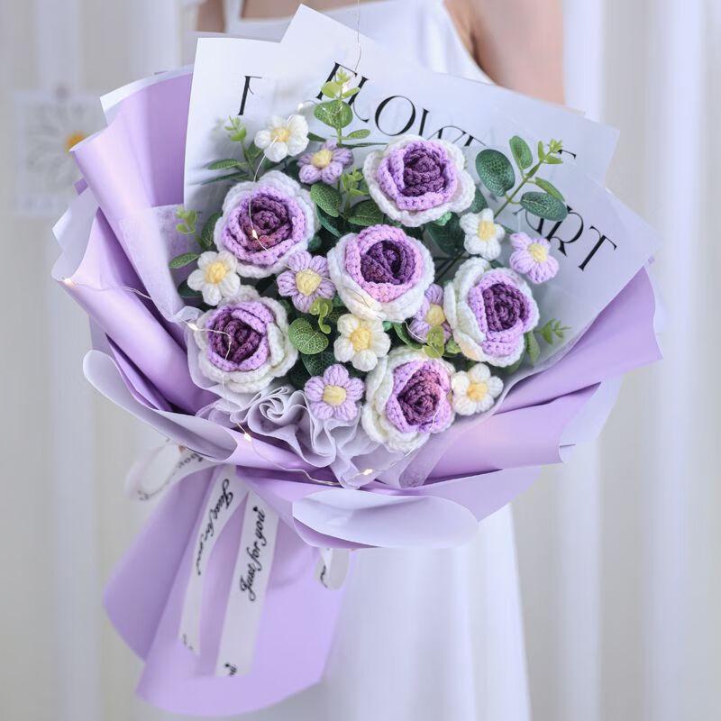 Handmade Woven Artificial Rose Bouquet