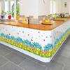 Blue Flowers Self Adhesive Wall Border Sticker for Corner and Kickboard, Decoration for Hallway Living Room Kitchen Entrance, Peel and Stick Wallpaper