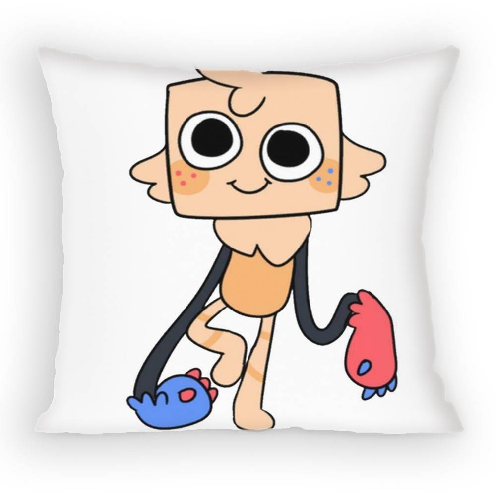 Horror Game Dandys World Pillow Case Antidustmite Pillowcase Invisible Zipper Silky Short Plush Sofa Cushion Cover