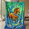 Equestrian Fantasy Journey Theme blanket Lightweight Warm Flannel Blanket Decorative Throw Blanket for Home Decoration