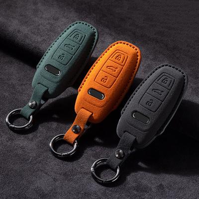Housse de protection pour clé de voiture à distance pour A3 A4 B9 A6 A7 4K A8 E-tron Q5 Q8 C8 D5 SQ8 Suede Coque de porte-clés de voiture Sac de protection porte-clés