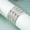 4Pcs/Set Waterproof Simple Round Bangles Sets Gold Silver Smooth Multilayer Bracelet  Summer