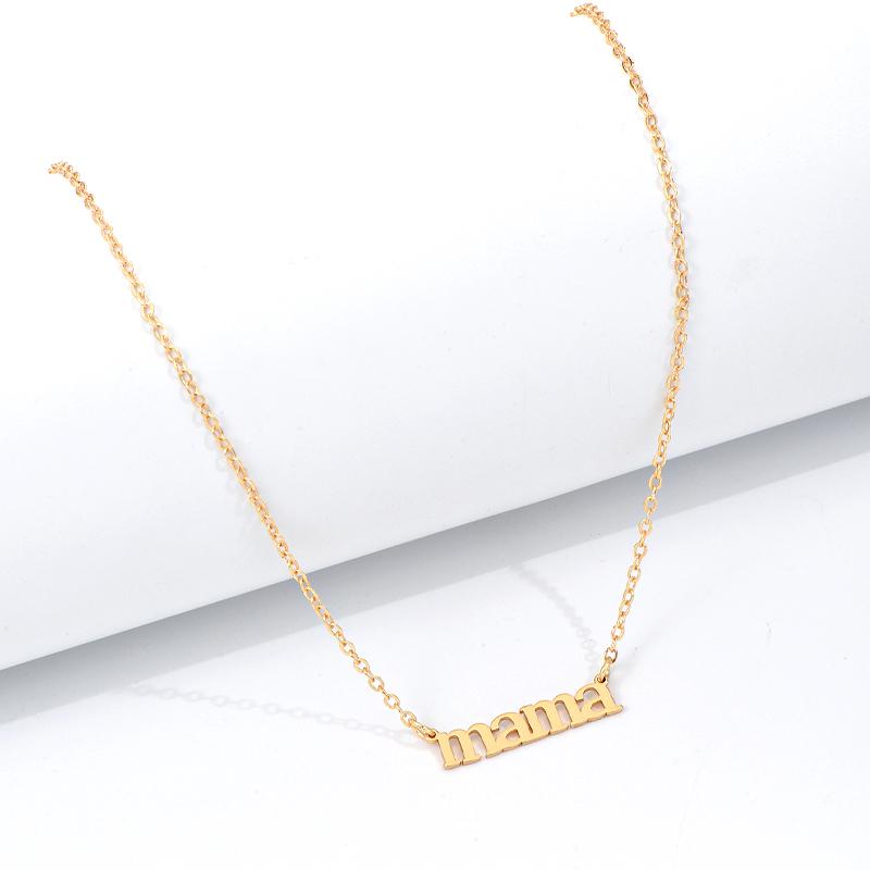 

Элегантные ожерелья с подвеской в виде буквы «мама» на День матери для женщин, подвески, цепочка с табличкой для мамы, колье из железа, лучший подарок золотой
