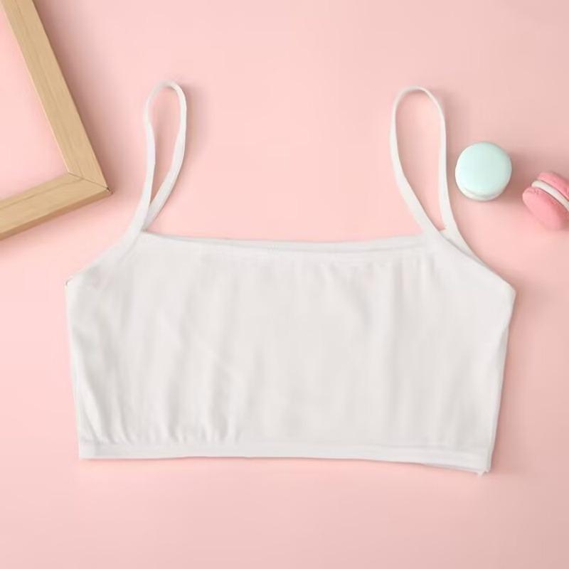 4pc/lot Kids Underwear Model 100% Cotton Girls Tank Top Candy Color Undershirt Girls Vest