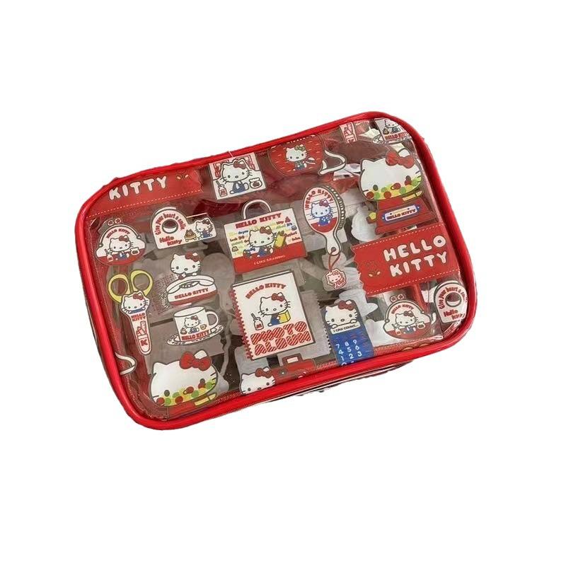 Large Transparent PVC Makeup Bag - Cartoon Design, Waterproof, Portable Skincare and Wash Storage