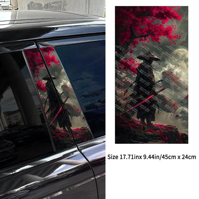 2PCS JDM Samurai Car Stickers Auto B Pillar Waterproof Center Column Decoration Cover Scratches DIY Car Doors Pillar Decals